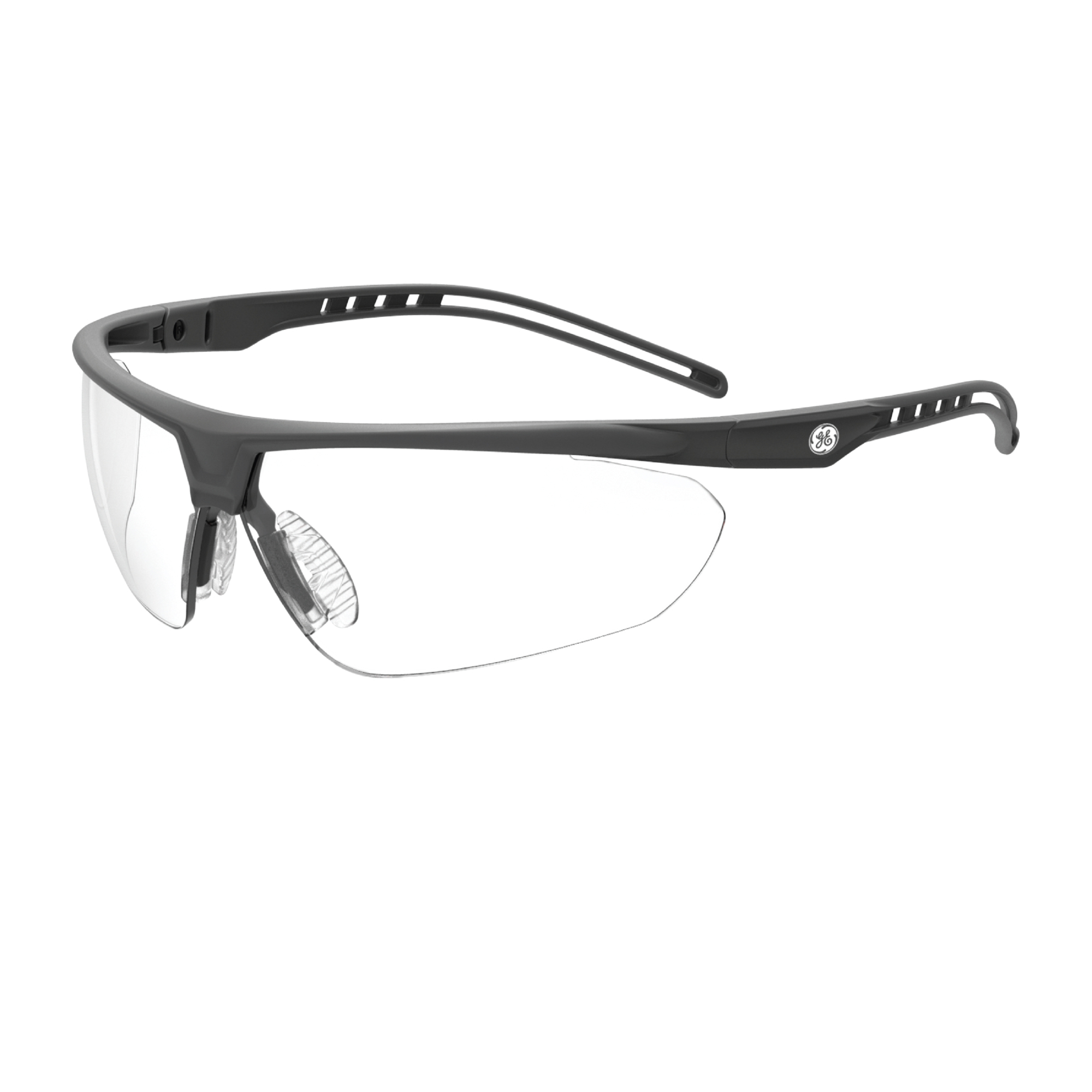 General Electric, Safety Glasses, Clear Lens, Anti-Scratch, Anti-Fog, Frame Color Gray, Lens Color Clear, ANSI Z87 Compliant, Model# GE308CAF